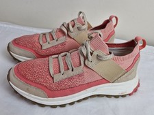 Clarks Womens  ATL Trek Knit WP Peach Combi Ladies Walking Shoes Size UK 5.5