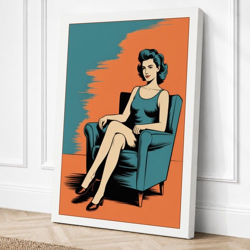 Woman teal armchair - in,