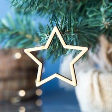 Wooden MDF Shapes Christmas Bunting Hanging Wood Baby Mobile Decorations Cut Out