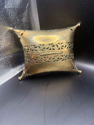 Vintage solid brass - pillow, box