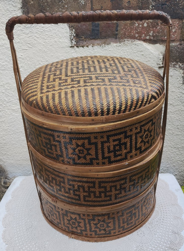 Vintage chinese wedding basket - chinese,