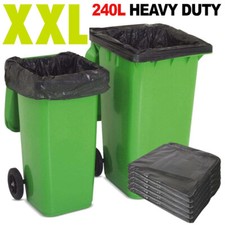 240L Bin Bags Black Heavy Duty