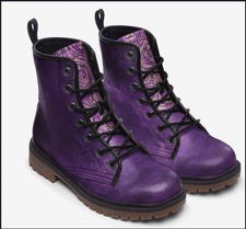 Purple Vegan Leather Boots (Dr