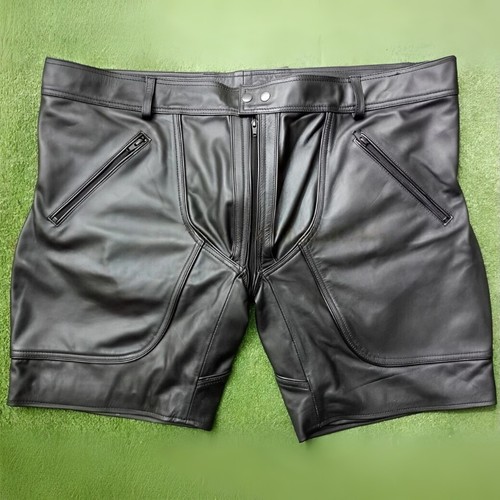 Genuine leather shorts mens - leather,