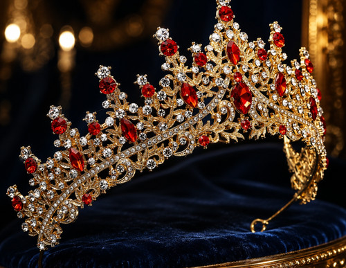 Luxurious golden tiara - , with