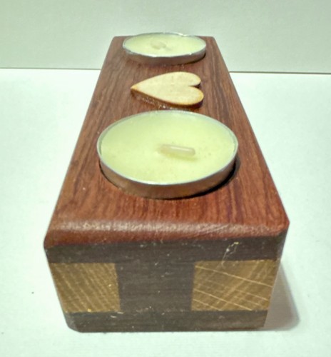 Wooden rectangular tea light - rectangular,