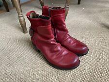 Fly London Women’s Red Leather  Ankle Boot’s Size EU 41/UK 8