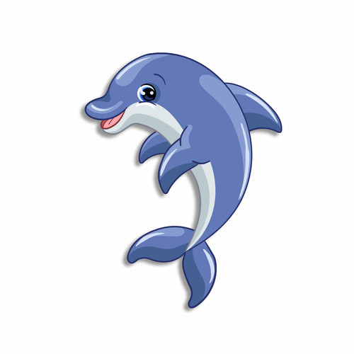 Blue dolphin vinyl decal - dolphin,