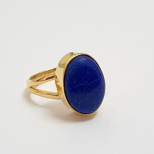 Oval cab blue lapis - lapis, 18k