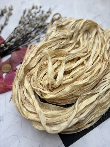 100g undyed recycled sari - undyed, silk