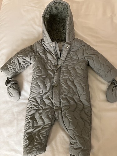 Month snowsuit green - snowsuit,