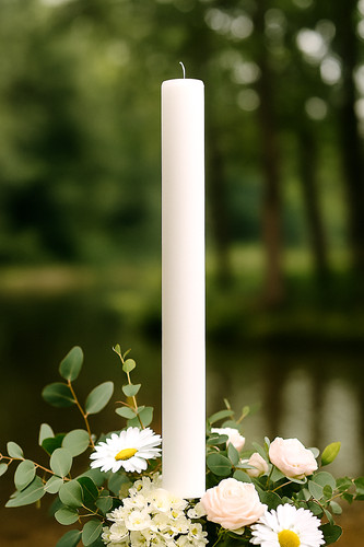 White candle inch tall - white,
