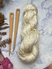 100% Mulberry Luxury Silk Undyed Yarn For Knitting Weaving Crochet White 100G