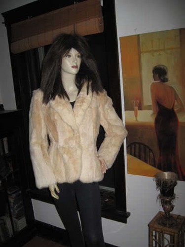 Cream rabbit fur - cream,