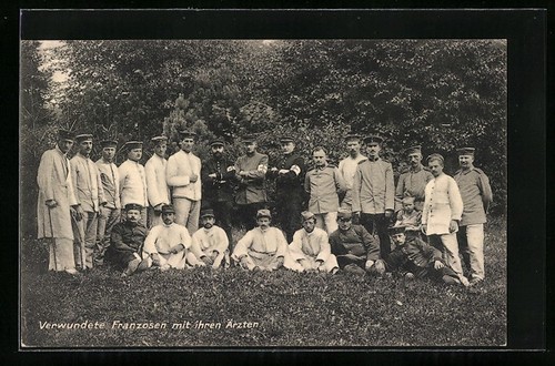 Wounded french soldiers with - soldiers,