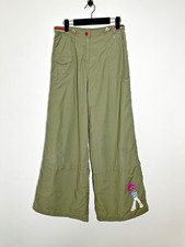 Next Girls Khaki Wide Leg Cargo Trousers Y2K Graphic Pants Age 15 Teen Retro