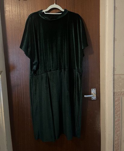 Green velvet shift - green,