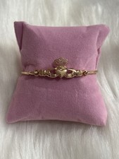 Gold claddagh bangle bracelet - claddagh,