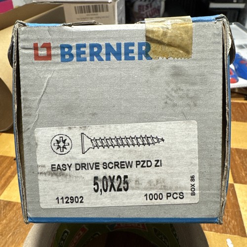 Berner 25mm box of - 5.0,