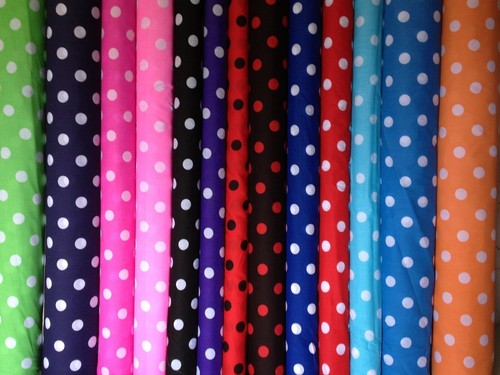 Spotted polka dot polycotton