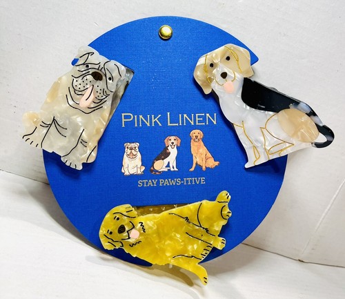 New pink linen dog hair - new,