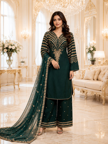 Green viscose palazzo - green,