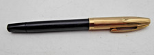 Vintage Sheaffer Black & Gold Plated Fountain Pen with 14ct Gold Nib