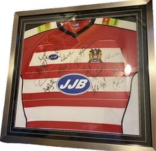 Wigan Warriors SIGNED Shirt Rugby Autographs Framed with COA