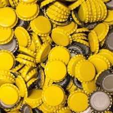 Crown caps yellow - bottle, tops