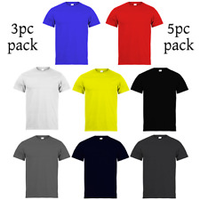 Mens Heavy Blend Plain T-Shirt 100% Cotton High Quality Short Sleeve 3 Pk 5 Pack