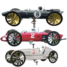 Windmill Garden Pinwheel Car Racer Wind Metal Party Festival Ornament Decoration