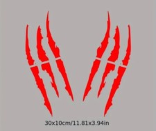 MONSTER Red Claw Scratch 2Pcs Decal Stickers Waterproof Vinyl Car Motorcycle Van