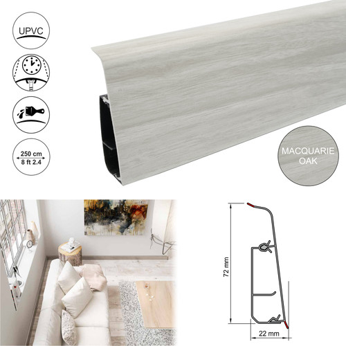 Pvc skirting board - 2.5m,
