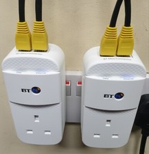 2 x BT Mini Connectors v2 VERSION 2 1000Mbps  1GB Powerline Adapters + Ethernet!