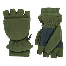 Jack Pyke Fleece Shooters Mittens Green Mens Gloves Hunting Fishing Sniper Mitts