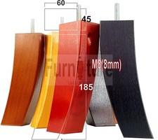 4x Solid Wood Curved Feet