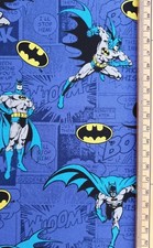Batman fabric UK 100% cotton metre material DC character blue background comics