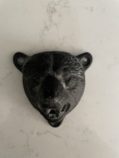  Cast Iron Bear Head Wall Mounted Beer Bottle Cap Opener vintage 