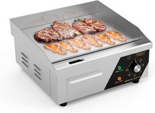 14" Large Electric Griddle Countertop Hot Plate Bacon Grill Kitchen Commercial