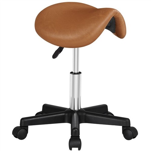 Leather saddle stool - leather,