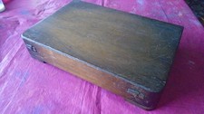 LARGE OAK  WOOD CANTEEN OF CUTLERY BOX   STORAGE  DISPLAY  HELD SIPPEL 46.75 CM