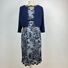 Zeila Dress & Jacket Outfit Set UK 12 Lace Navy Blue Floral Mother Of The Bride