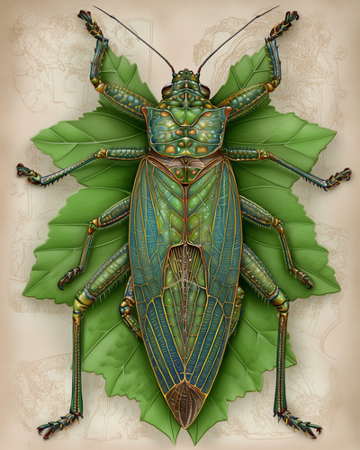 Green leaf insect a - leaf,