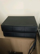 Vintage 1980s Audio Cassette Tape Storage Box Black Ash Wood Effect 6 Drawers