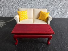 doll house furniture cream sofa/coffee table 1.12th