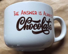 The Answer Is Always Chocolate Cup Large Stoneware Hot Chocolate Mug