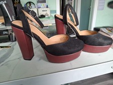Shoes Size 3.5 Matalan ,faux Suede,black Platformed,hight 12 Centemeters