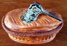 Antique french Pillivuyt porcelain trompe l’oeil woodcock game pie tureen C1900