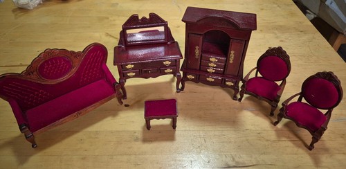 Wooden dolls house furniture - wooden,