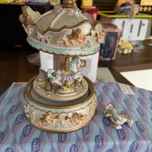Cream cherub musical carousel - cream,